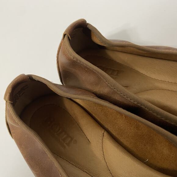 Born Ballet Flats Womens 8.5 39 Brown Leather Slip On Bow Casual Shoes - Picture 8 of 12